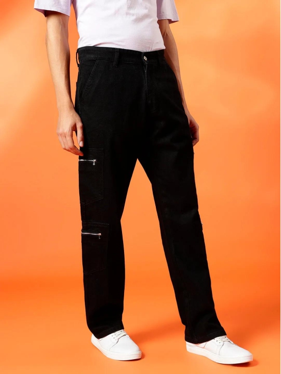 BWOLVES Men''s Clean Look Baggy Jeans: Effortless Style in Dark Shade, No Fade Black Denim-38