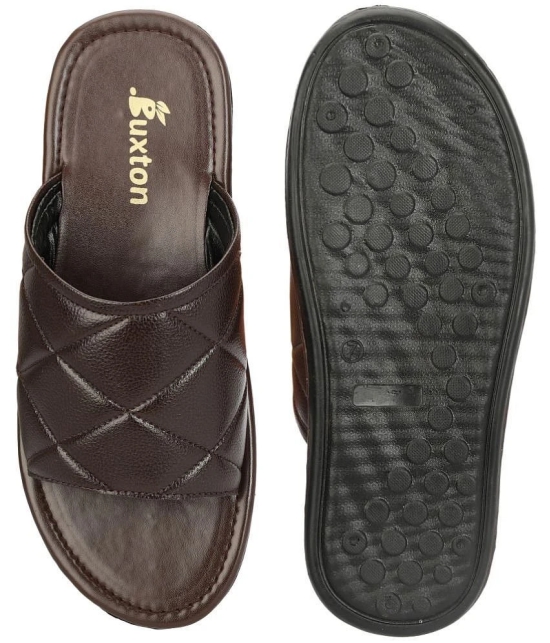 Buxton Brown Mens Slide Flip Flop - None