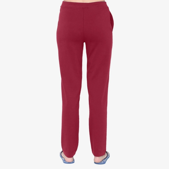 Vami Plain Cotton Rich Relax Lower For  Women - Biking Red S