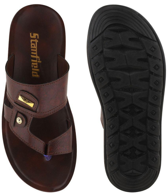 Stanfield - Brown Mens Leather Slipper - None