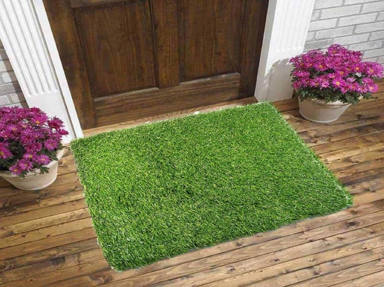 Anti Skid Natural Green Grass - Doormat-Green