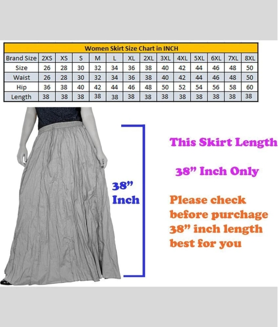 Sttoffa - White Cotton Womens Broomstick Skirt ( Pack of 1 ) - 46