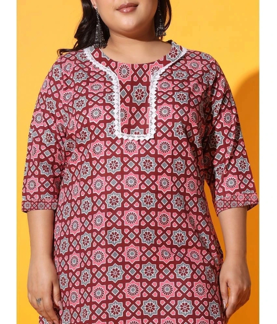 AUSTIVO Cotton Printed Straight Womens Kurti - Multicoloured ( Pack of 1 ) - None