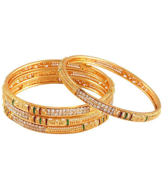 Jewar Mandi - Gold Bangle Set ( Pack of 1 ) - None