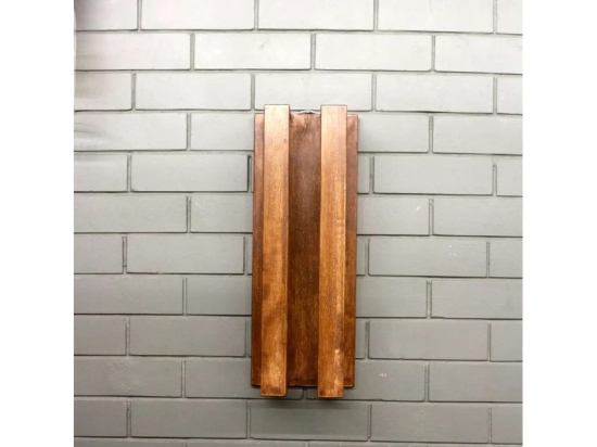 BARISH-Towel Holder | Wall Mount Towel Holder Organiser | Handcrafted with Rubberwood | Superior Finish & Unique Contemporary Design | 13 x 20 x 53CM  - Walnut