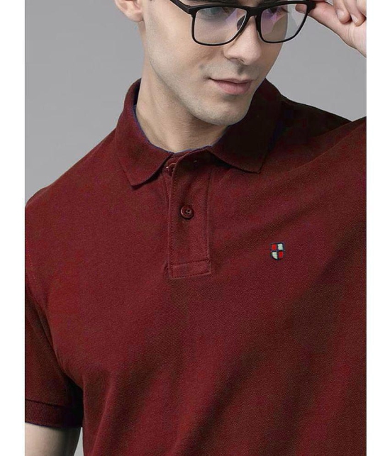 ADORATE Cotton Blend Regular Fit Solid Half Sleeves Mens Polo T Shirt - Wine ( Pack of 1 ) - None