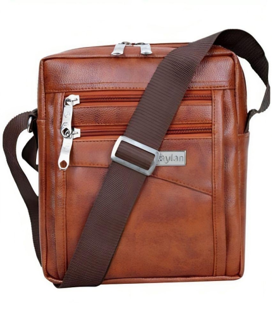 Raylan - Rust Textured Messenger Bag - Rust