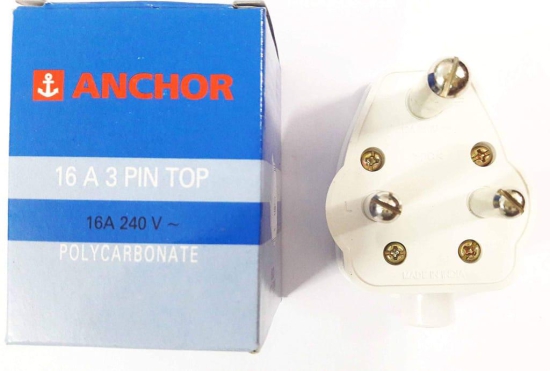 Tia 1 Sockets Power Extension with 8 m Cotton Cord, Anchor Socket and Plug (6 A)