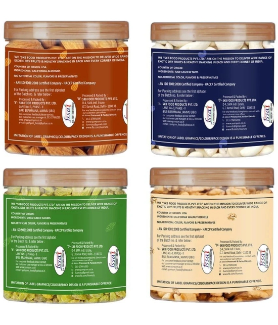 YUM YUM Dry Fruits Combo Pack (Almonds 200g, Cashew 200g, Raisins 200g, Walnut Kernels 175g)