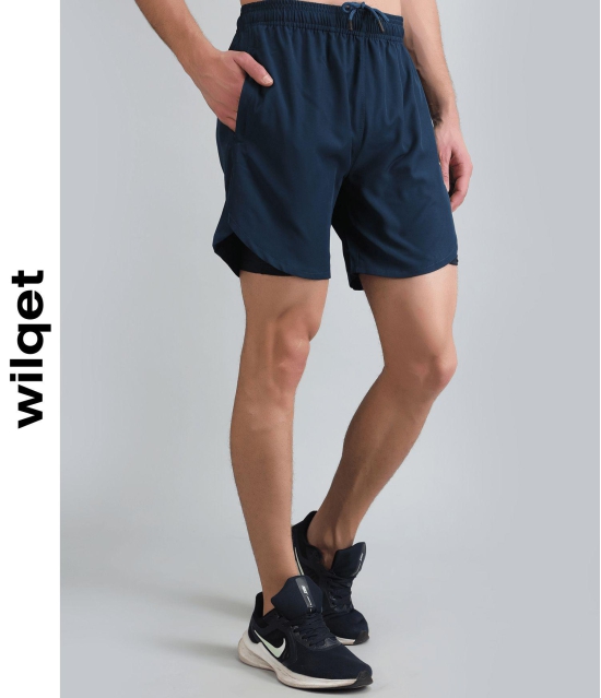 Mens Dryfit 2IN1 Shorts-Navy/Navy / XL