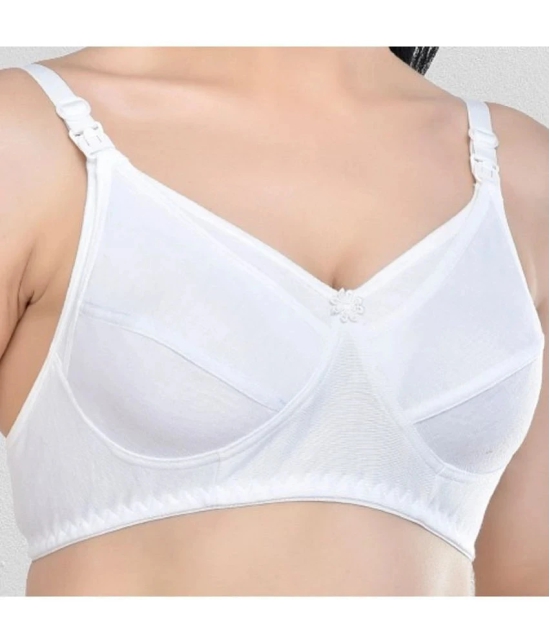 Desiprime - White Cotton Solid Womens Maternity Bra ( Pack of 1 ) - 36B