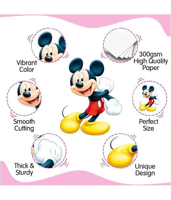 Zyozi ® Mouse Clubhouse Theme CardStock Cutout, Mikky Mouse Birthday Decorations Kit - (Pack of 7) - Red