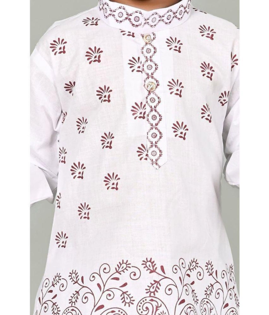 SFC - White Silk Boys Kurta With Pyjama ( Pack of 1 ) - None