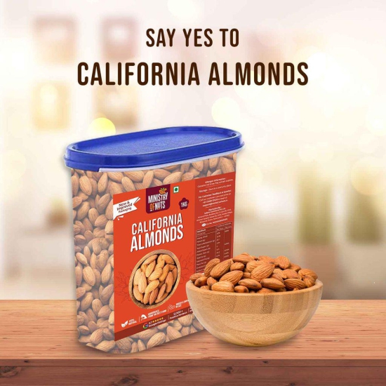 Ministry Of Nuts 100% Natural Premium California Almonds 1kg Value Pack | Premium Badam Giri | High in Fiber & Boost Immunity | Real Nuts | Whole Natural Badam 1Kg