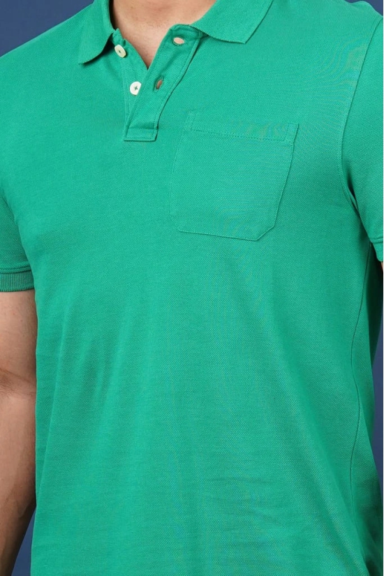 Men's Green  Pocket Polo T-Shirt