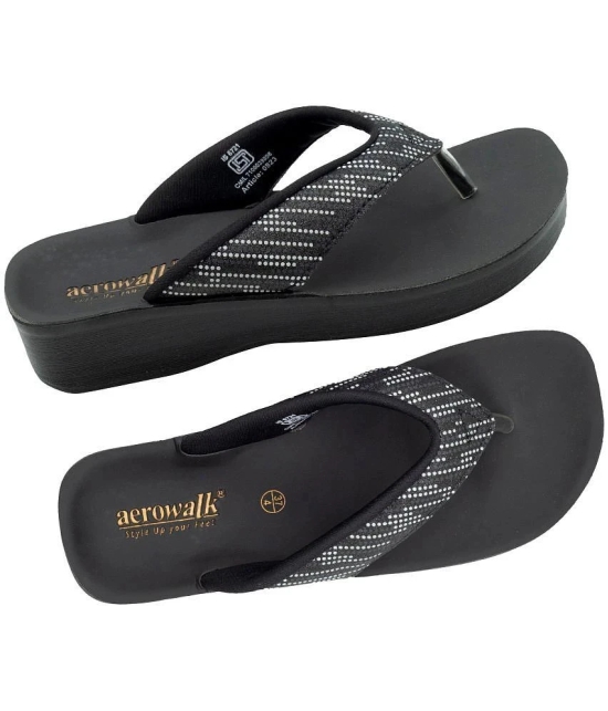 Aerowalk Black Womens Leather Slipper - None