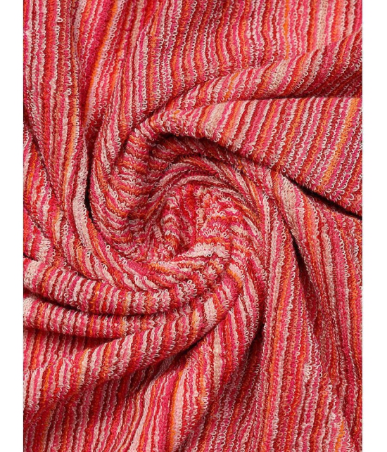 URBAN MAGIC - Cotton Red Striped Bath Towel ( 70x140 ) cm 475 -GSM ( Pack of 1 ) - Red