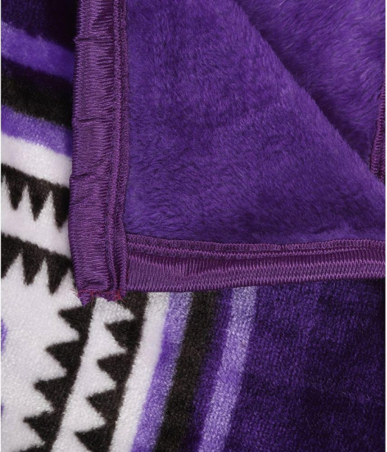 HOMETALES Mink Abstract Print Single Blanket ( 150 cm x 205 cm ) Pack of 1 - Purple - Purple