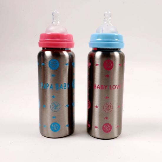 Cap Swap n Sip Baby Steel Bottle (240 ML)-Pink