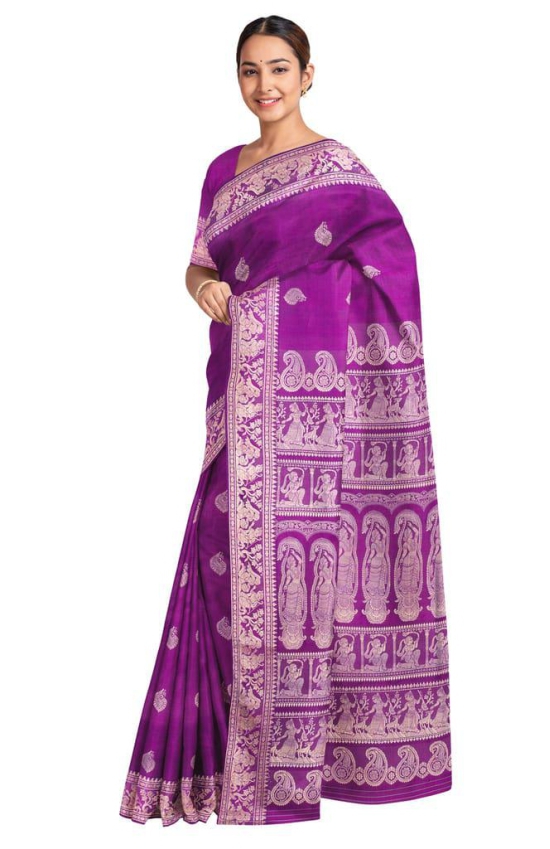 Baluchari Silk Saree Purple