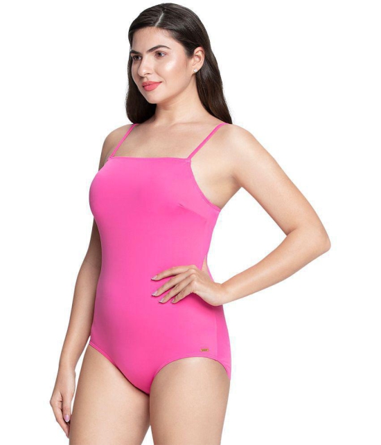 Amante Nylon Pink One Piece Swimsuit without Skirt - - None