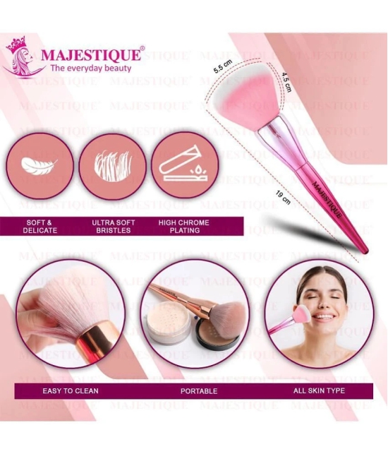 Majestique Makeup Foundation Brush with Mushroom Puff, Ideal for blending liquid - 2Pcs/Multicolor