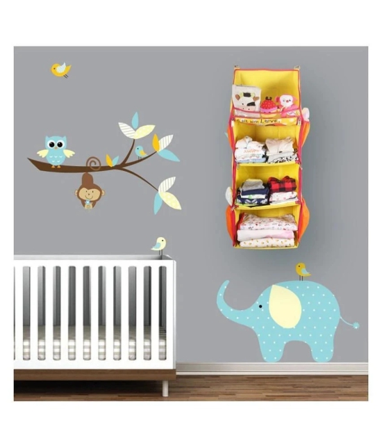 PrettyKrafts Fun Hanging Rack with Folding Wall Hanging Shelves,