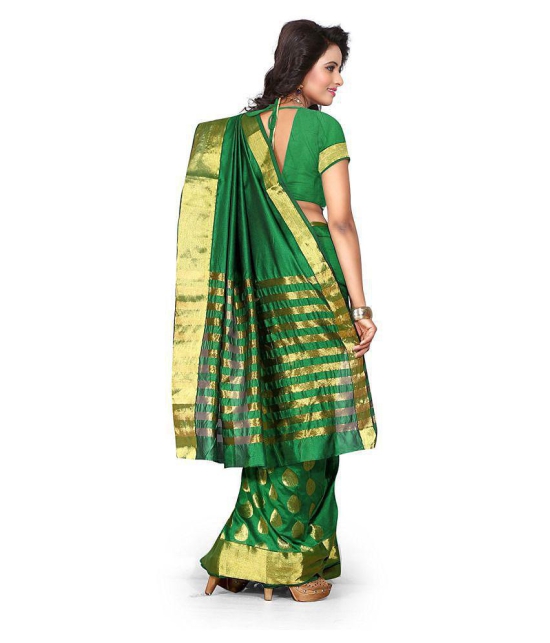 Radiance Star Green Cotton Silk Saree