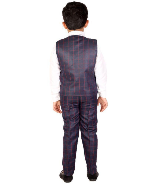 DKGF Fashion - Navy Blue Cotton Blend Boys Shirt & Pants ( Pack of 1 ) - None