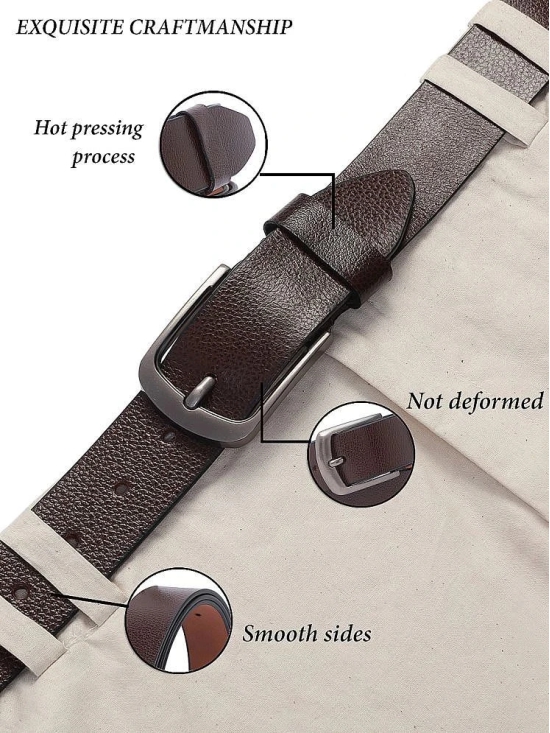 Loopa - Brown 100% Leather Mens Formal Belt ( Pack of 1 ) - None