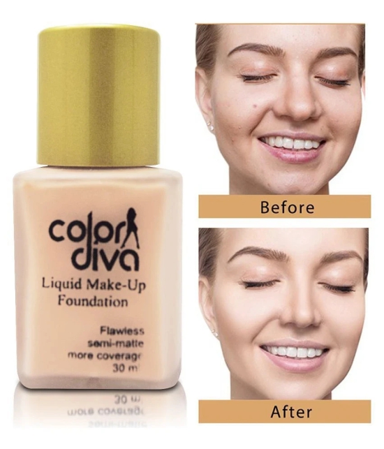 Color Diva Liquid Make-Up Foundation Flawless Semi-Matte, Ivory 103, 30ml