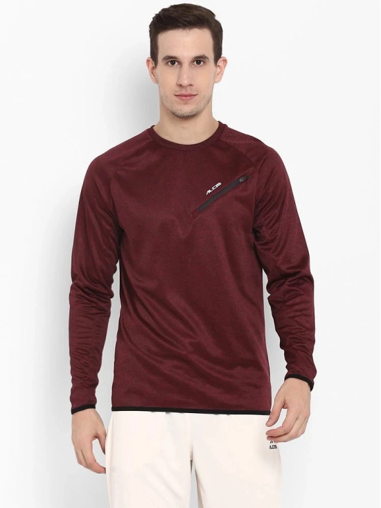 Alcis Maroon Polyester Fleece Sweatshirt Single Pack - XL