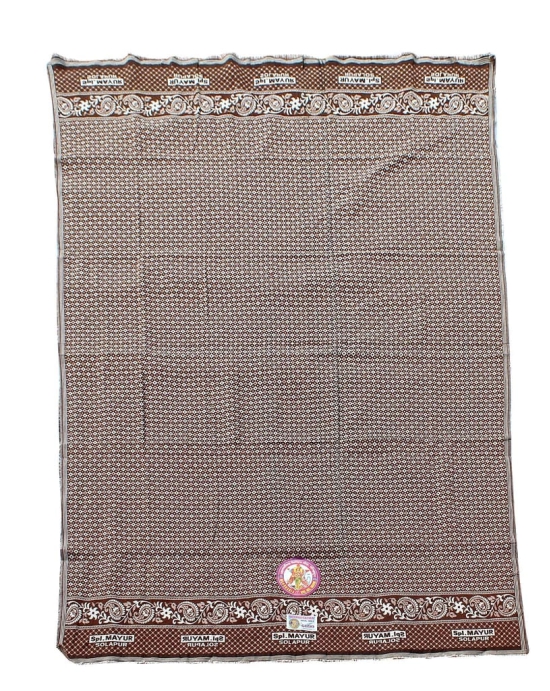 Mandhania Mayur Solapur Chaddar 100% Cotton Dailyuse Single Bed Blanket Pack of 2 Brown & Green