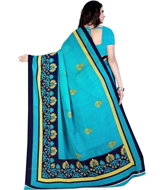 LEELAVATI - Light Blue Georgette Saree With Blouse Piece ( Pack of 1 ) - Light Blue