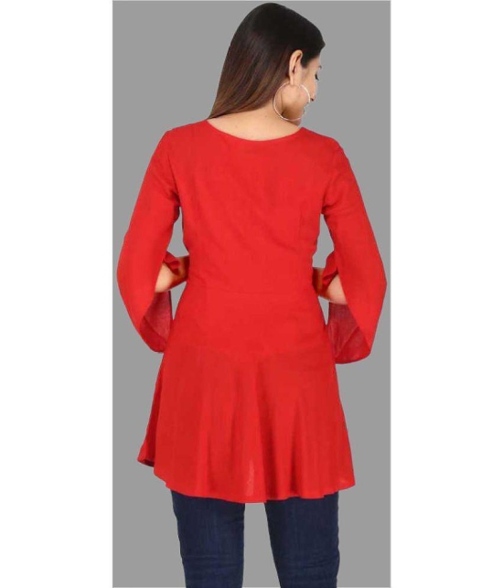 Smien - Red Rayon Womens Tunic ( Pack of 1 ) - None