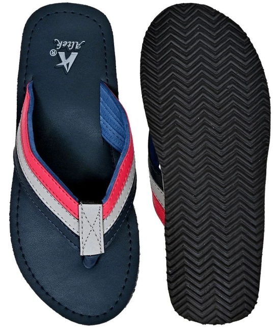 Altek - Navy Blue Mens Thong Flip Flop - None