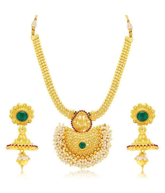 Sukkhi Alloy Golden Collar Traditional 18kt Gold Plated Necklaces Set - Golden