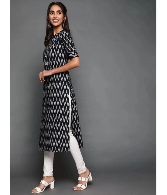 Antaran Cotton Striped Straight Womens Kurti - Black ( Pack of 1 ) - None