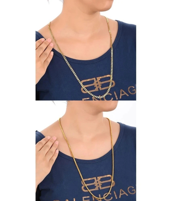 AanyaCentric Combo of 2 Gold Plated 28inches Long Fashion Chain - None