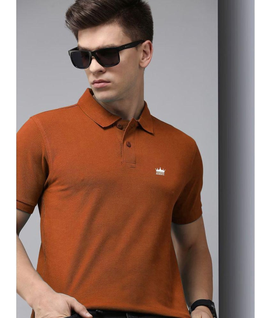 ADORATE - Rust Cotton Blend Regular Fit Men's Polo T Shirt ( Pack of 1 ) - None