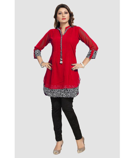 Meher Impex - Red Georgette Womens Tunic ( Pack of 1 ) - None