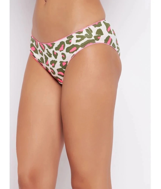 Clovia - White Cotton Printed Womens Bikini ( Pack of 1 ) - None