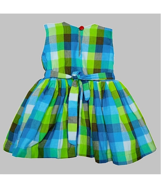 harshvardhanmart.com - Bright Green Cotton Girls Fit And Flare Dress ( Pack of 1 ) - None