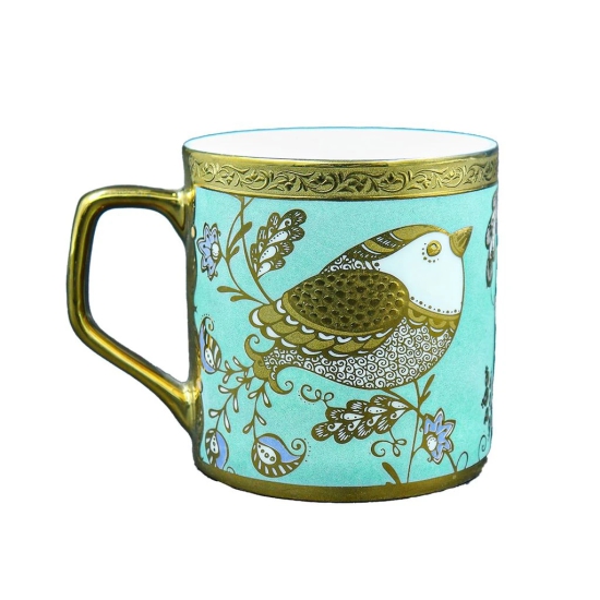 Femora Ceramic Goldcrest Green Tea Mugs, Ceramic Tea Cups, Coffee Mugs (180 ml, Golden) - 6 Pcs Set