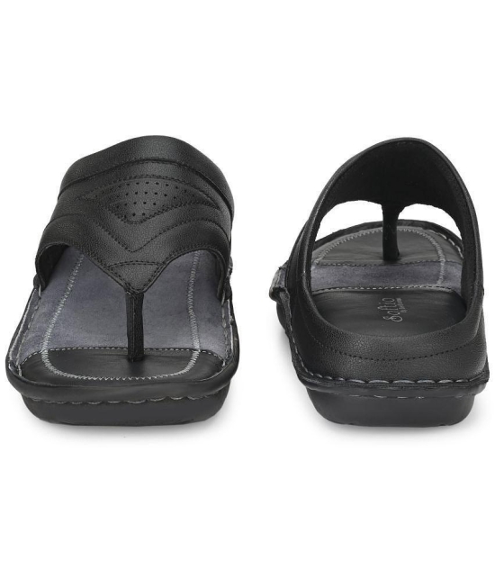 softio - Black Men's Leather Slipper - None