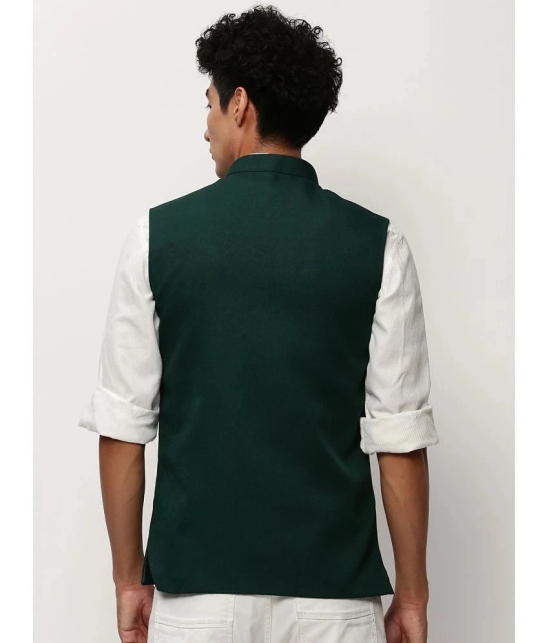 Showoff - Green Cotton Blend Mens Nehru Jacket ( Pack of 1 ) - None