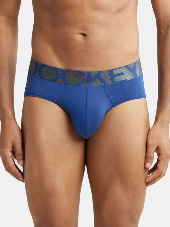 Jockey IC27 Men Tactel Microfiber Elastane Solid Brief with Moisture Move Properties - Royal Blue - None