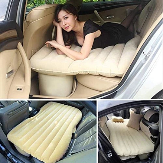 Inflatable Car Bed Mattress with Two Air Pillows, Car Air Pump and Repair Kit Car Back Seat Inflatable Air Mattress Soft Sleeping Pad Bed