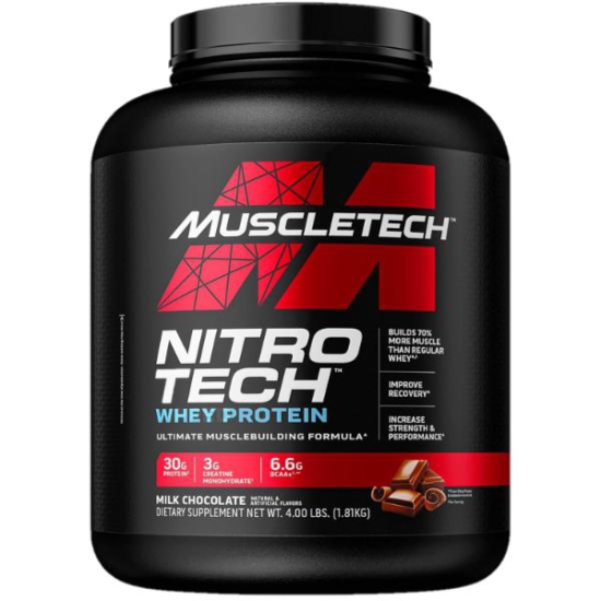 MuscleTech Nitro-Tech Whey Protein 4lbs Chocolate Powder 1.8 Kg