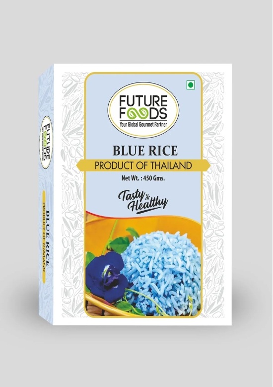 Future Foods Blue Rice 450 gram- Combo of Thai Jasmine Rice & Blue Butterfly Pea Flower (0.450 kg)